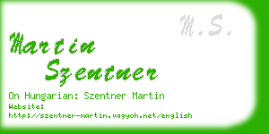 martin szentner business card